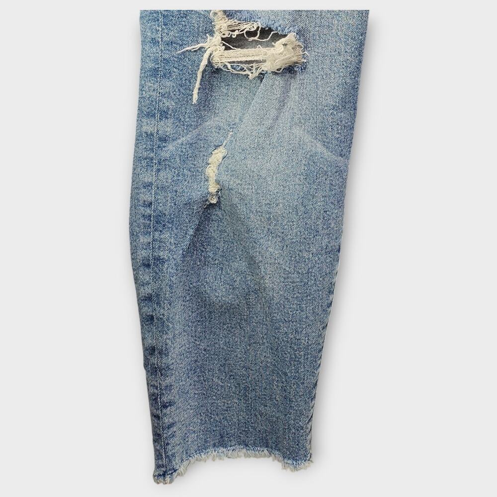 Womens TORRID Feel The Fit Ripped Distressed Raw Hem Blue Jeans Size 20T - Picture 5 of 7